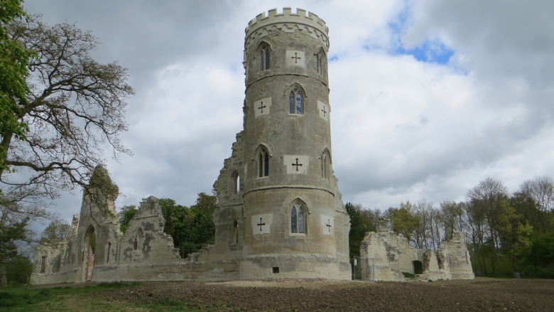 Wimpole Hall's Gothic Tower at Cambridgeshire, UK.