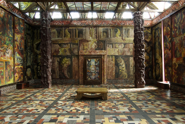 'Second Temple Cycle'' painted wall panels of Kunststätte Bossard, Jesteburg, GERMANY